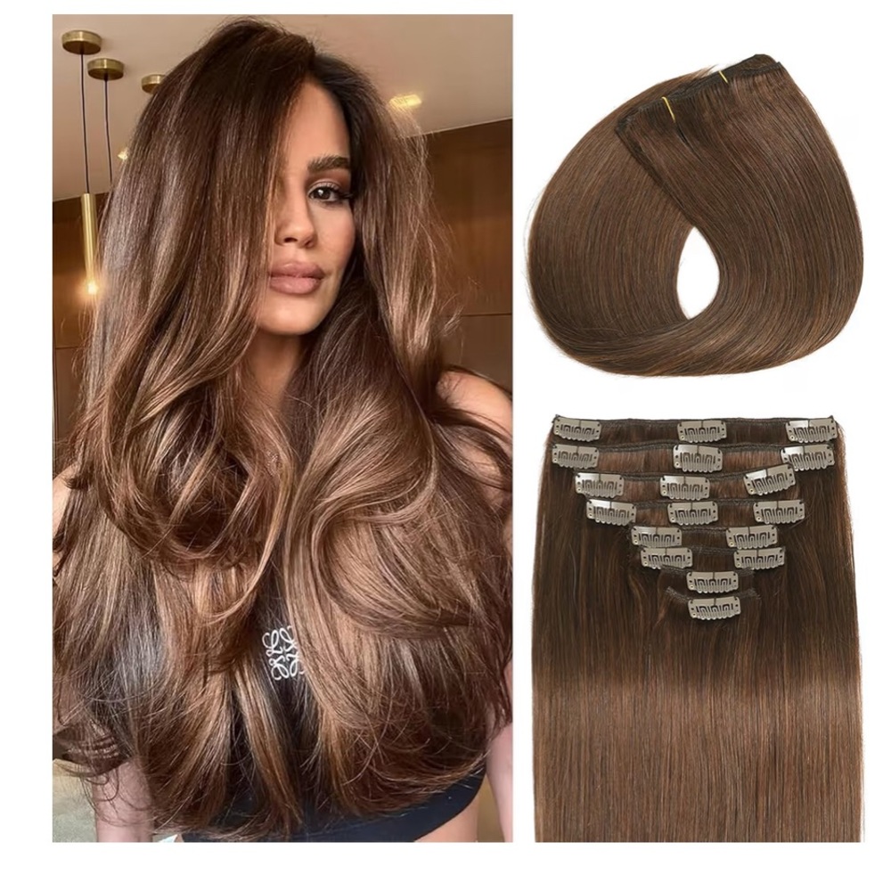 GOO GOO HUMAN HAIR EXTENSIONS Brown Sugar Swirl Highlights Classic Clip-Ins